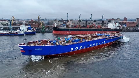 Chukotka being launched at Baltic Shipyard, November 6, 2024