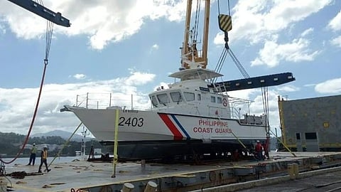 The 24-metre fast patrol boat BRP Malamawi, built by France's OCEA for the Philippine Coast Guard