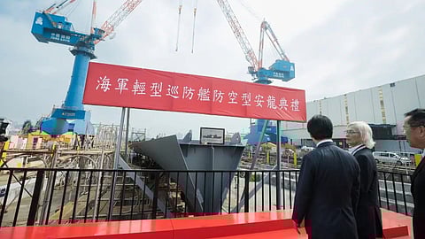 Laying of the keel of a future light frigate for the Republic of China Navy