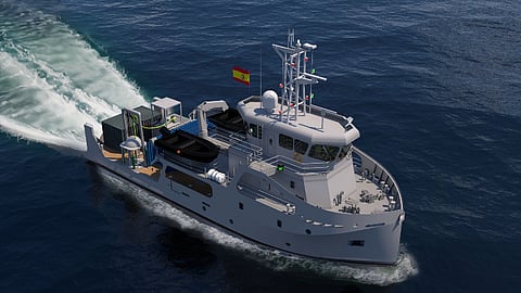 Rendering of the Spanish Navy's new 30-metre dive support vessel