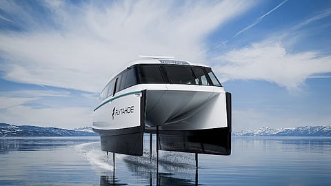 Rendering of FlyTahoe's electric hydrofoil ferry