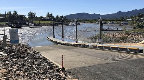 Port Hinchinbrook public boat ramp at low tide
