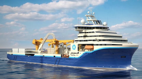 Rendering of Penta-Ocean Construction's new cable laying vessel
