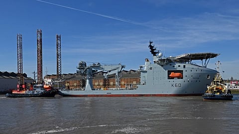 The Royal Fleet Auxiliary ocean surveillance ship RFA Proteus