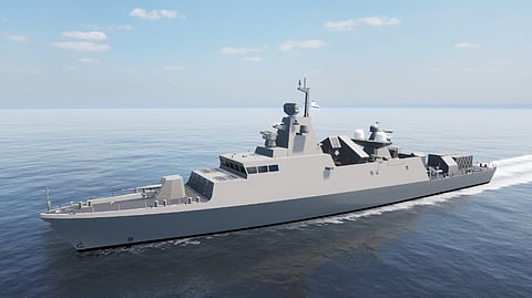 Rendering of a Reshef-class corvette