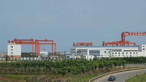 The former Huahai Shipbuilding site in Rizhao, Shandong Province