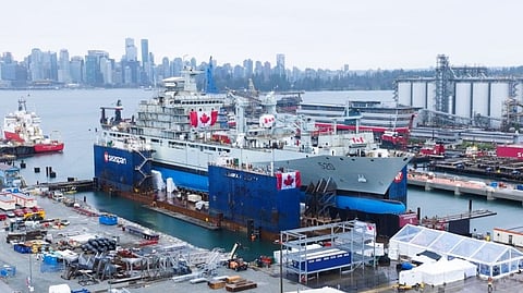 The launch of HMCS Protecteur