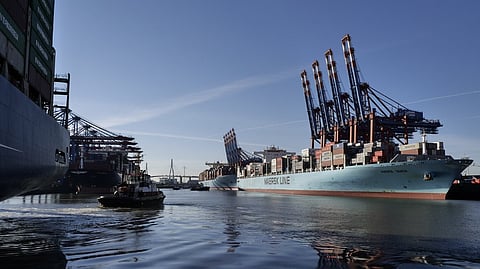 Ships at the Port of Hamburg