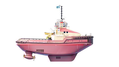 Rendering of the Port of Luleå's new icebreaking tug