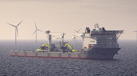 Rendering of Boskalis' future subsea rock installation vessel Windpiper