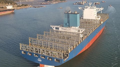 Dali underway following completion of repairs at China's Fujian Huadong Shipyard, January 12, 2025