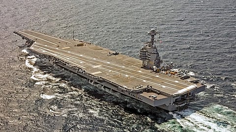 The US Navy nuclear-powered aircraft carrier USS Gerald R. Ford