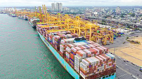 Jaya Container Terminal at the Port of Colombo in Sri Lanka