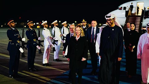 The Italian Prime Minister, Giorgia Meloni, on a visit to the United Arab Emirates, gave a speech at the Abu Dhabi Sustainability Week