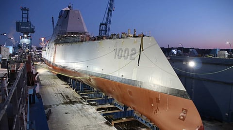 The US Navy Zumwalt-class destroyer USS Lyndon B. Johnson