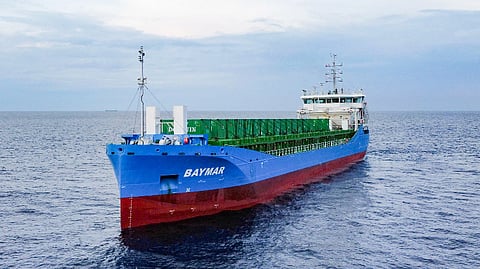 Baymar, a new 5,900DWT cargo vessel operating as part of AtoB@C Shipping's time charter fleet