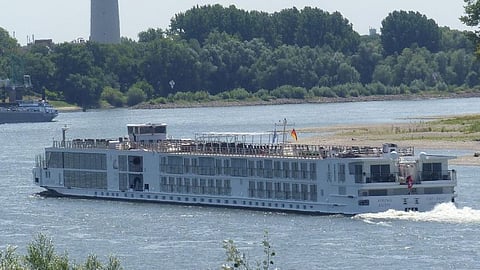 Viking Sigyn underway in the Rhine River in Leverkusen, Germany, July 14, 2022