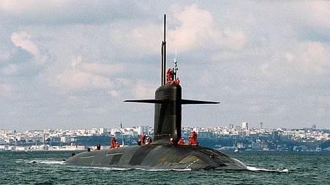 The French Navy nuclear-powered ballistic missile submarine Le Vigilant underway (photo date unknown)