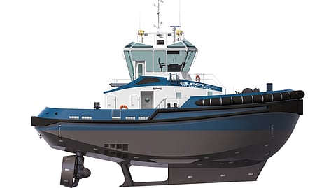 Rendering of a 25-metre electric ASD tug