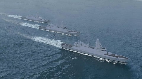 Artist's impression of three Istif-class frigates