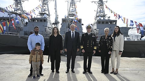 Naming ceremony of the Hellenic Navy patrol vessels HS Mantouvalos Ioannis, HS Galanis Georgios, HS Liaskos Antonios, and HS Gialopsos Ektoras, January 20, 2025
