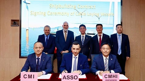 Signing of the cable laying vessel contract between Asso.Subsea, China Merchants Industry, and China Merchants Heavy Industry