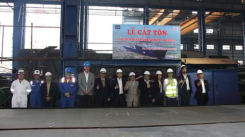 Steel cutting ceremony for Ta San Shang Marine's CSOV TSS Challenger, January 21, 2025