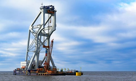 Heavy lift installation vessel Svanen installs first monopile at Baltic Power wind farm