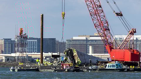 NTSB recovery of the PSA Airlines RJ Aviation (Bombardier) CRJ700 Airplane near DCA airport in Arlington, VA.