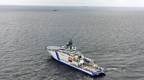 The Gulf of Finland Coast Guard supervises the implementation of the Exclusive Economic Zone Act and the conditions for the exploitation of the exclusive economic zone in the Gulf of Finland, where repairs to a broken Russian cable are underway by a Russian vessel.