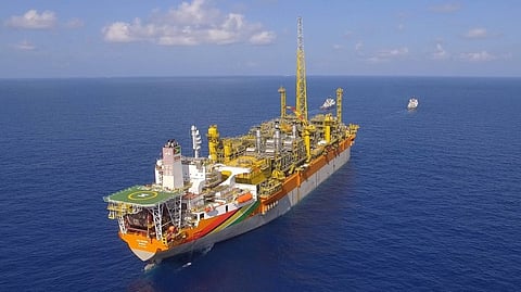 The FPSO Liza Destiny operating on the Liza field at Stabroek Block offshore Guyana