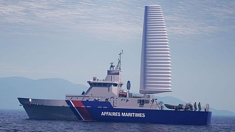Proposed wingsail technology on new French Government patrol boat