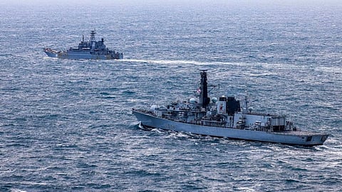 Royal Navy warships and aircraft shadowed a Russian task group in the English Channel in a concentrated operation this week.