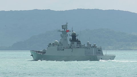 The People's Liberation Army-Navy Jiangkai-class frigate Hengyang in the Tasman Sea