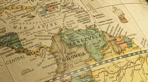 venezuela guyana colombia suriname caribbean map