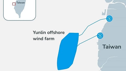 Location of Yunlin offshore wind farm in Taiwan