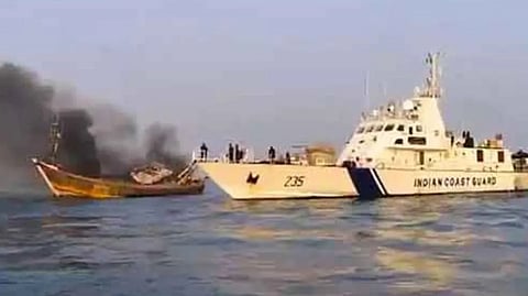 18 rescued from burning fishing boat in Arabian Sea off western India
