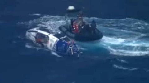 Royal Australian Navy ship rescues distressed boater in cyclone-hit seas