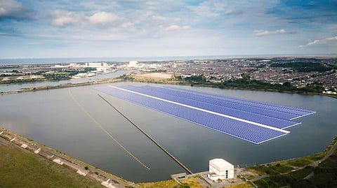 Visualisation of proposed floating solar array in Cavendish Dock, Barrow