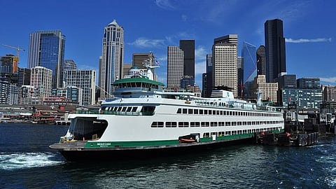 It takes nearly two years for Washington State Ferries to convert ferries like Wenatchee (pictured) to hybrid-electric propulsion