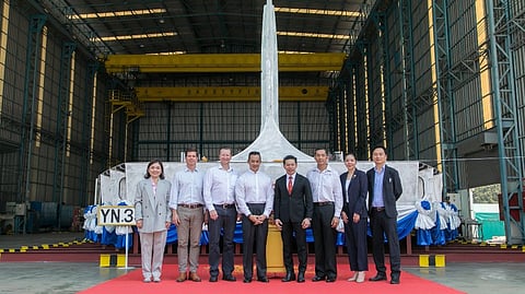 Keel laying ceremony of 35-metre trimaran crewboat at Marsun Shipyard