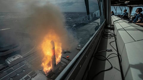 Royal Netherlands Navy conducts shipborne test launch of Tomahawk cruise missile