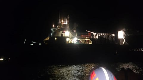 Rescue boats respond to cargo ship grounding near Isle of Skye in Scotland
