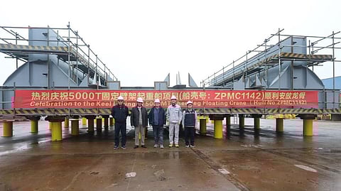 Construction begins on MENA's largest floating crane at ZPMC, China