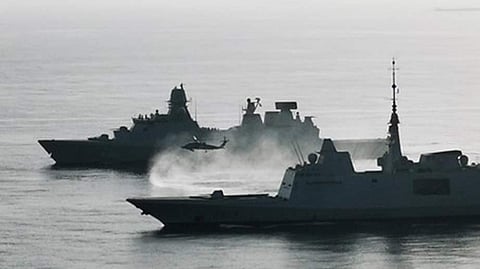 Iver Huitfeldt and a French frigate