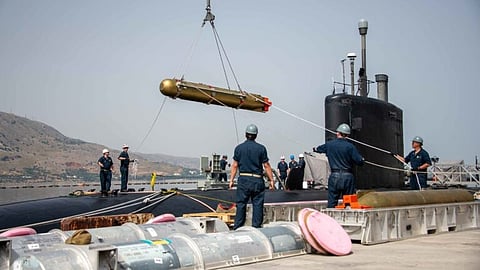 Loading of MK 67 submarine-launched mobile mines, June 22, 2021