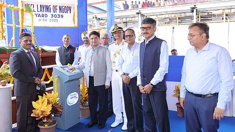 Keel laid for new offshore patrol vessel for Indian Navy