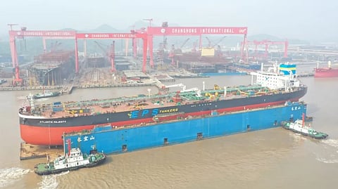 Launch of Eastern Pacific Shipping's new oil/product tanker Atlantic Majesty, April 19, 2025