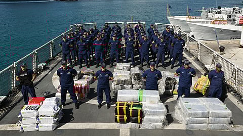 US Coast Guard offloads more than $14m in illicit drugs interdicted in Caribbean Sea