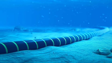 3D rendering of a partially buried submarine power cable